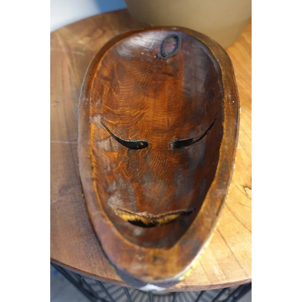 Wooden handcarved colorful wall gallery mask collectible art‎